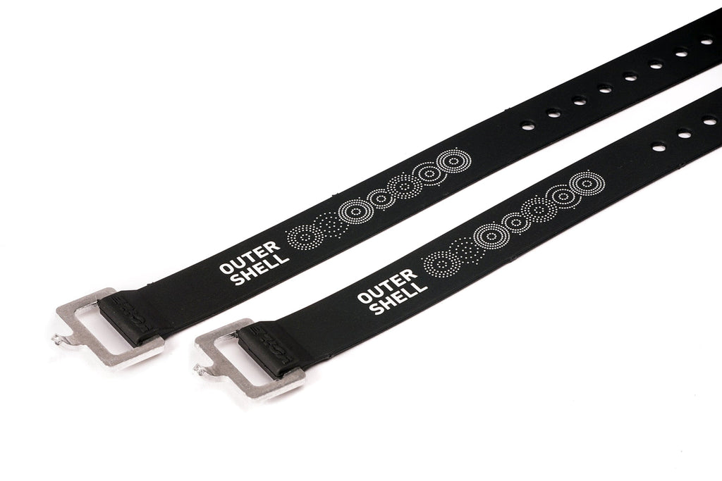 Outer Shell Logo Voilé Strap, two straps with metal buckles, logo print