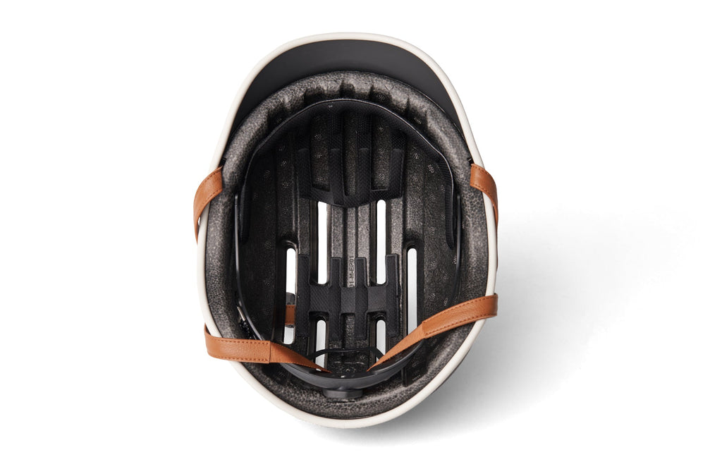 Heritage 2.0 Bike & Skate Helmet, black, inside view of the liner and straps