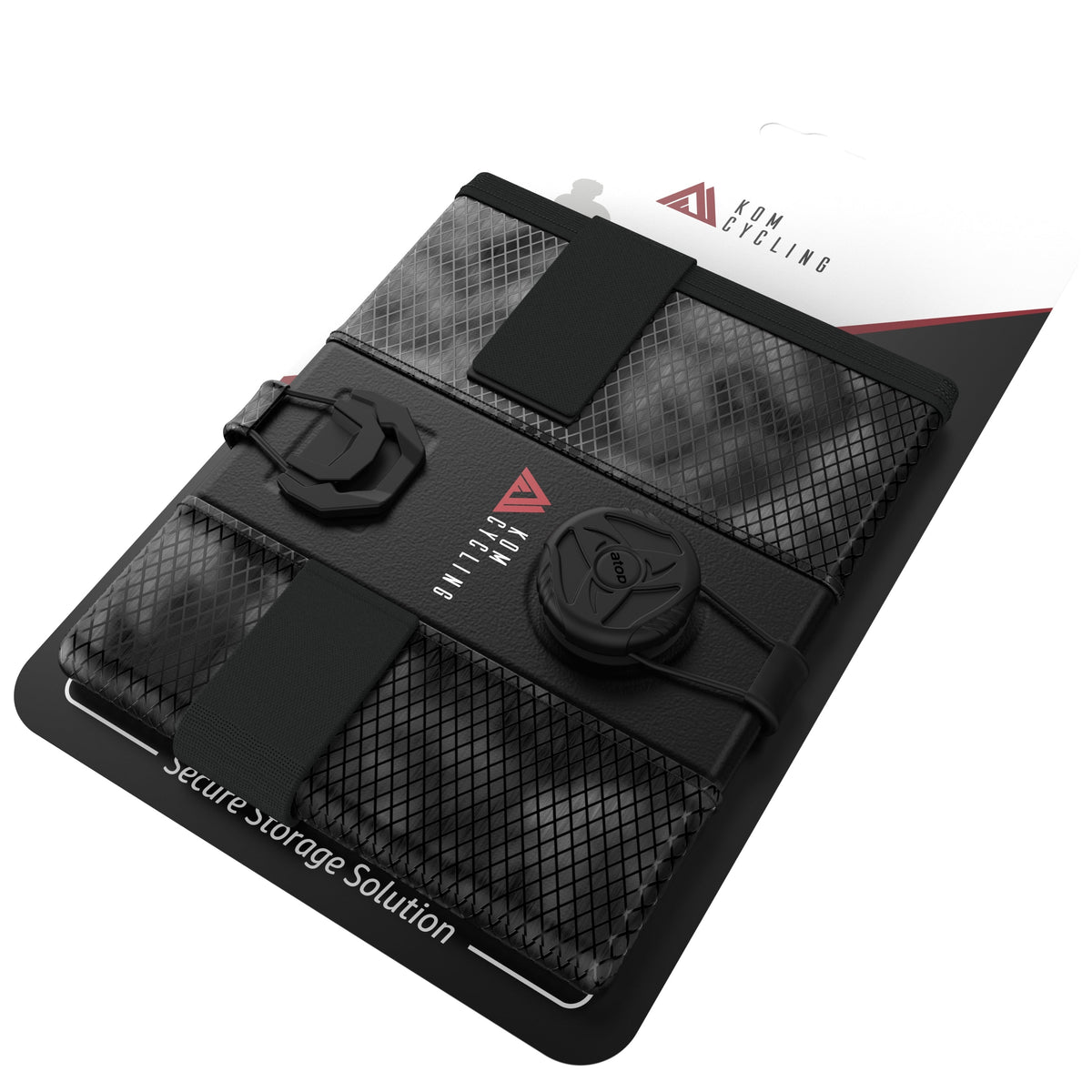 KOM Saddle Roll, in retail packaging, angled view