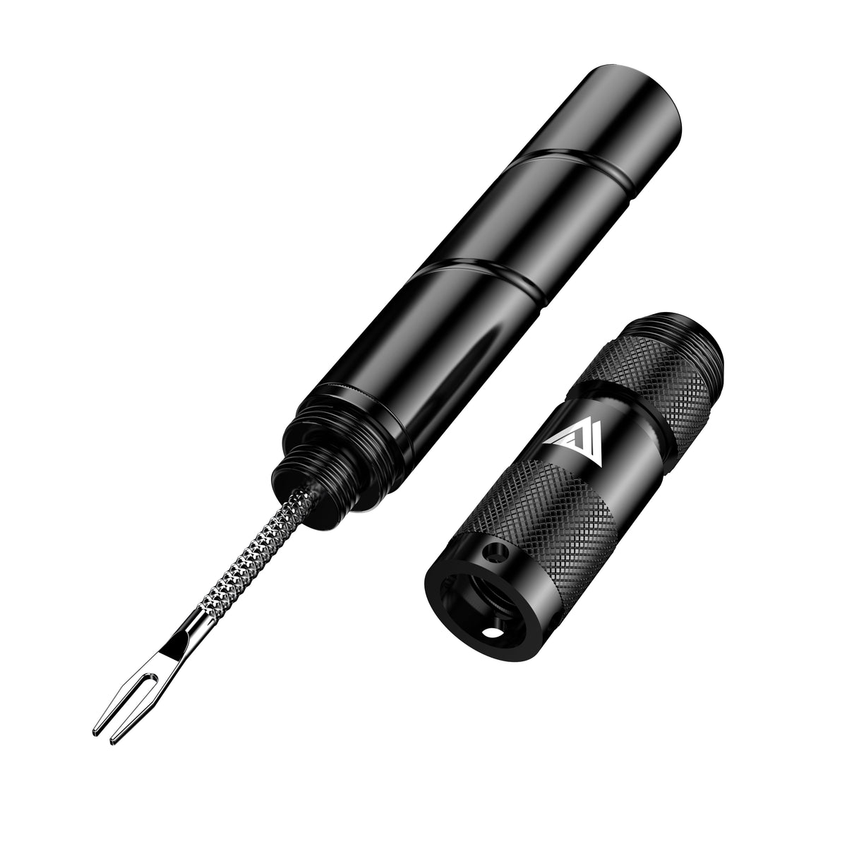KOM Tire Repair Tool PRO, black, open with plug fork extended