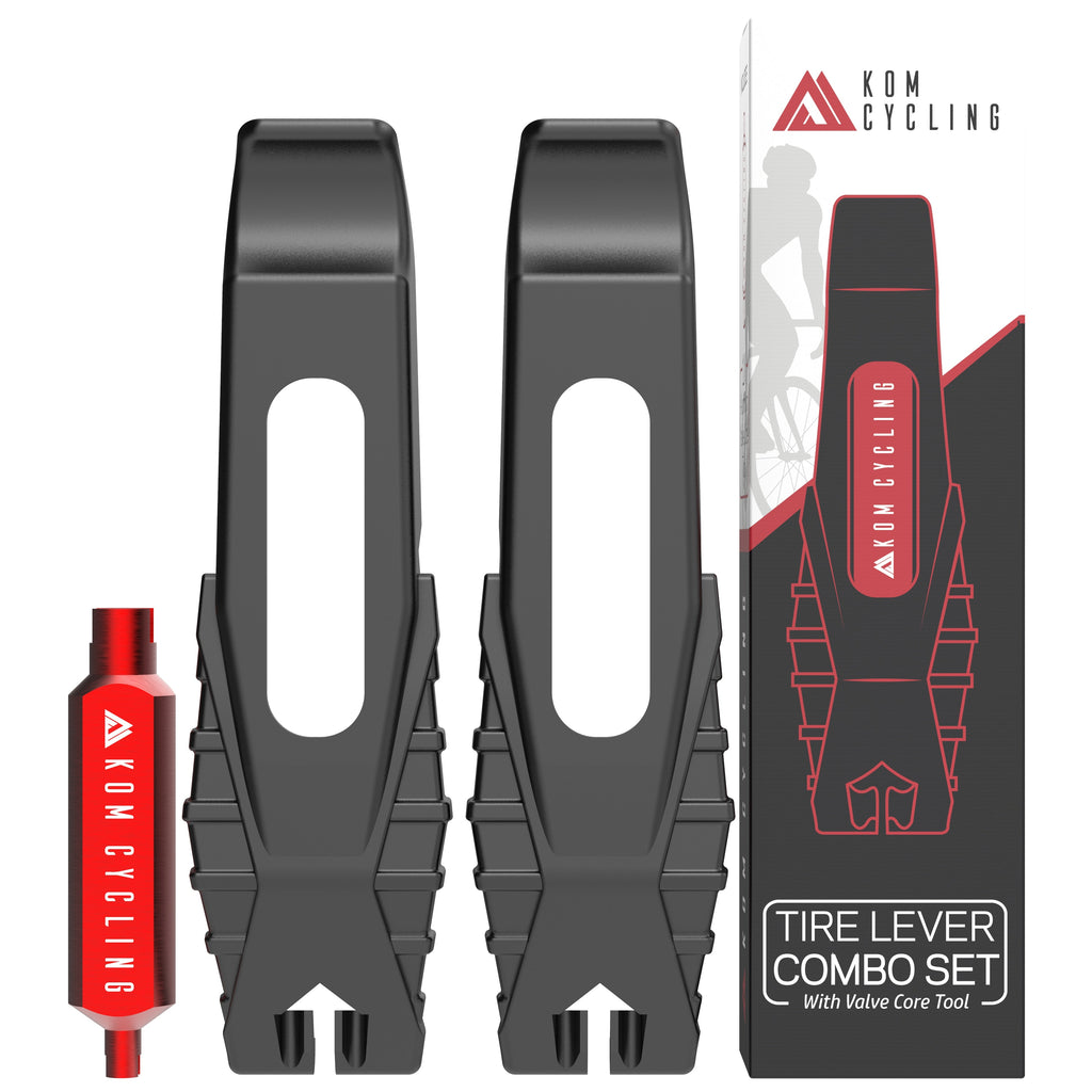 KOM tire levers with Presta valve core remover