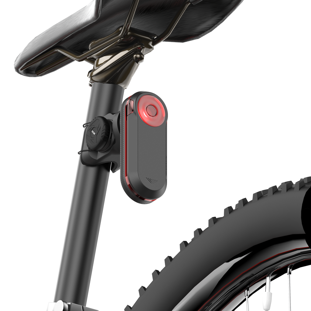 KOM Seatpost Radar Mount for Garmin Varia, on a seatpost with a radar tail light below the saddle