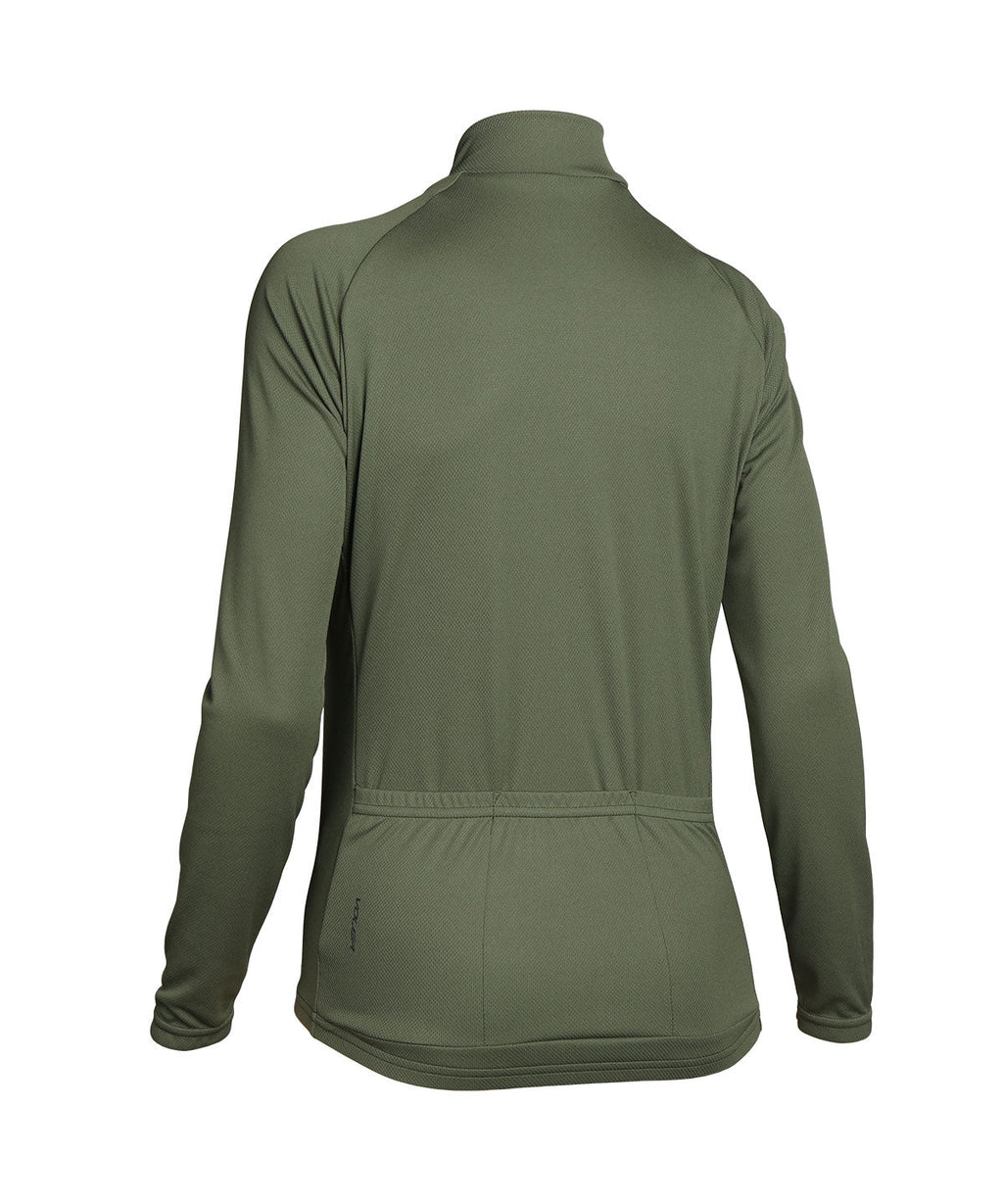 Voler Women's Jet Lightweight Long Sleeve Jersey, olive green, back view