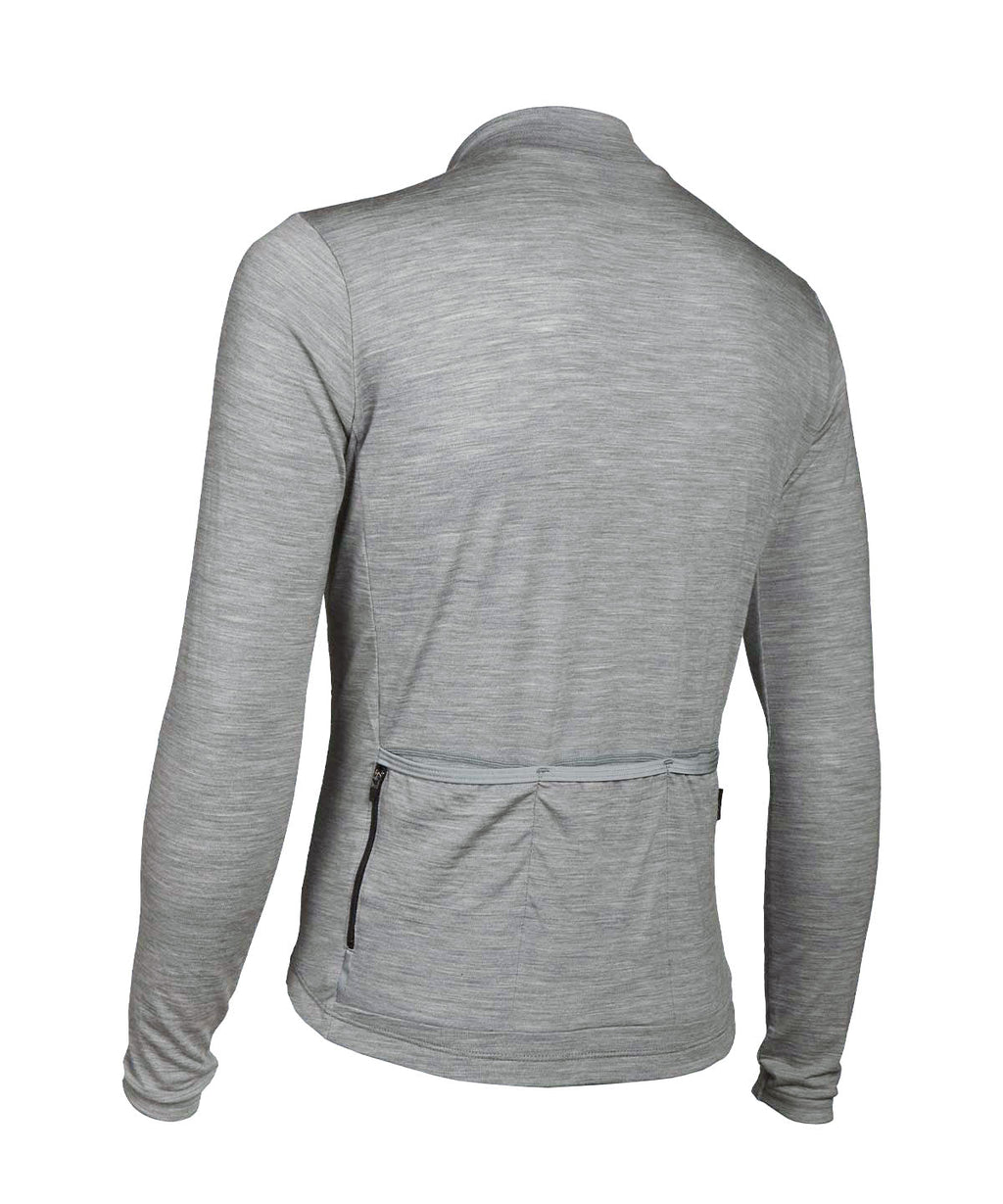 Voler Men's Midweight Merino Long Sleeve Jersey, Heather Grey