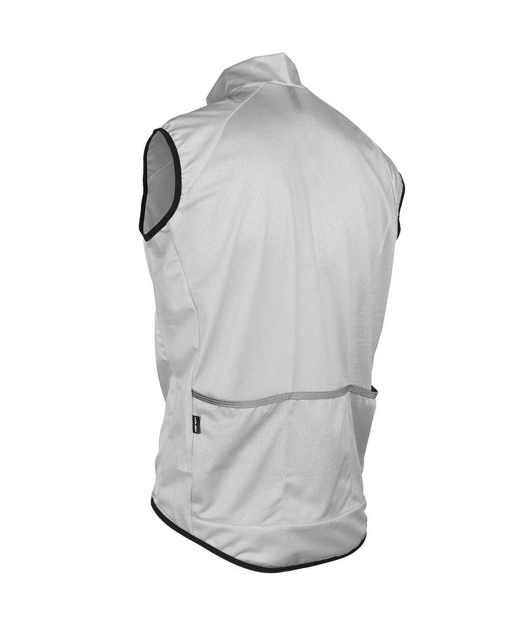 Voler Men's Classic Wind Vest, white, back view with pocket