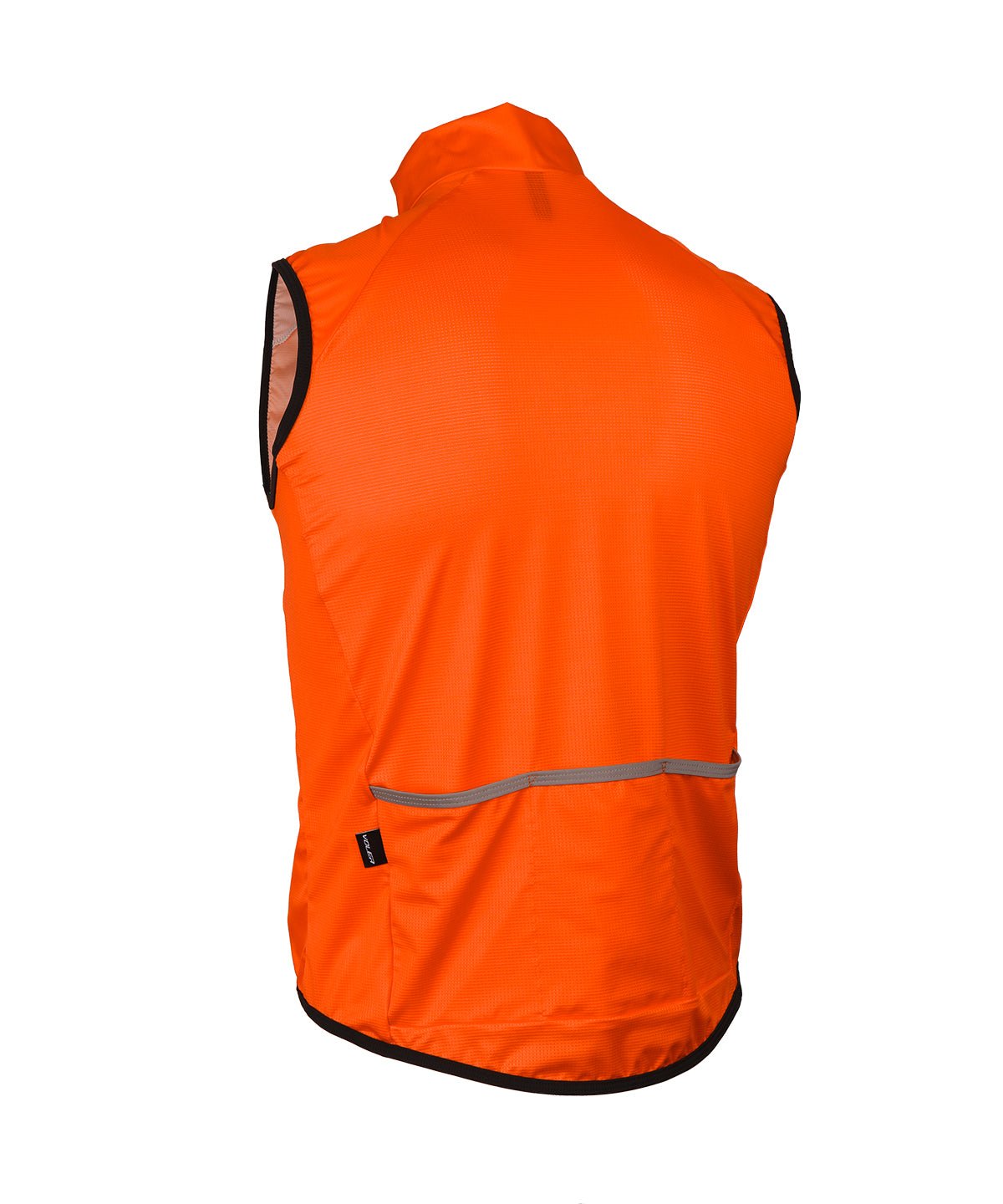 Voler Men's Wind Vest, Octane Orange, back view with pocket