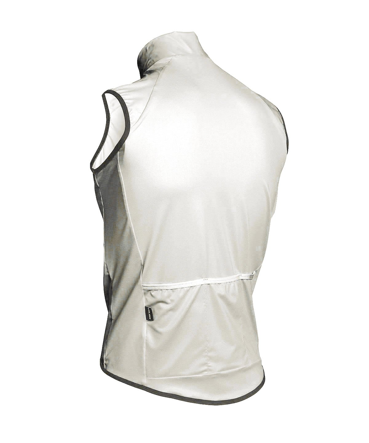 Voler Men's Wind Vest, Salt, back view with pocket