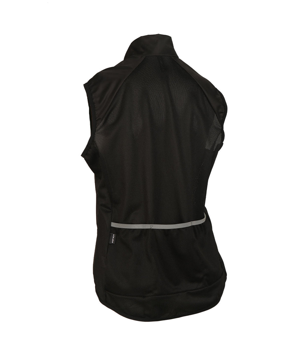 Voler Women's Classic Wind Vest, black, back view with pocket