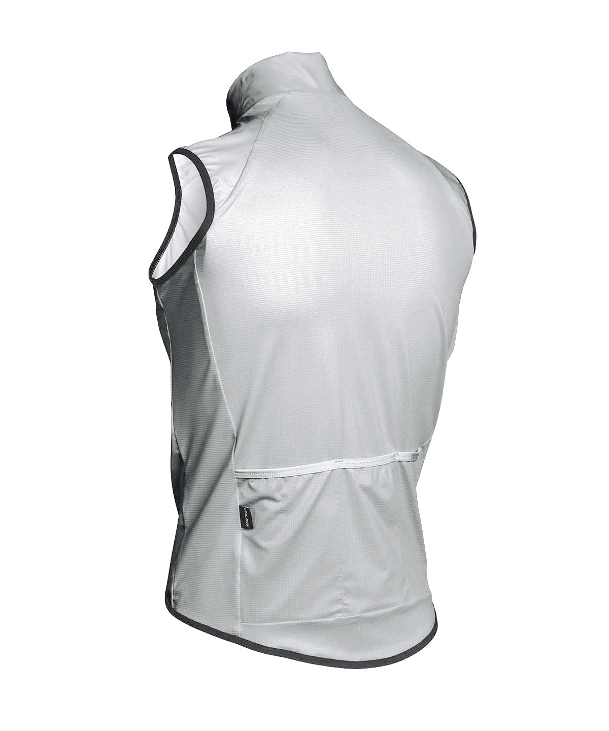 Voler Men's Wind Vest, Cloud Grey, back view with pocket