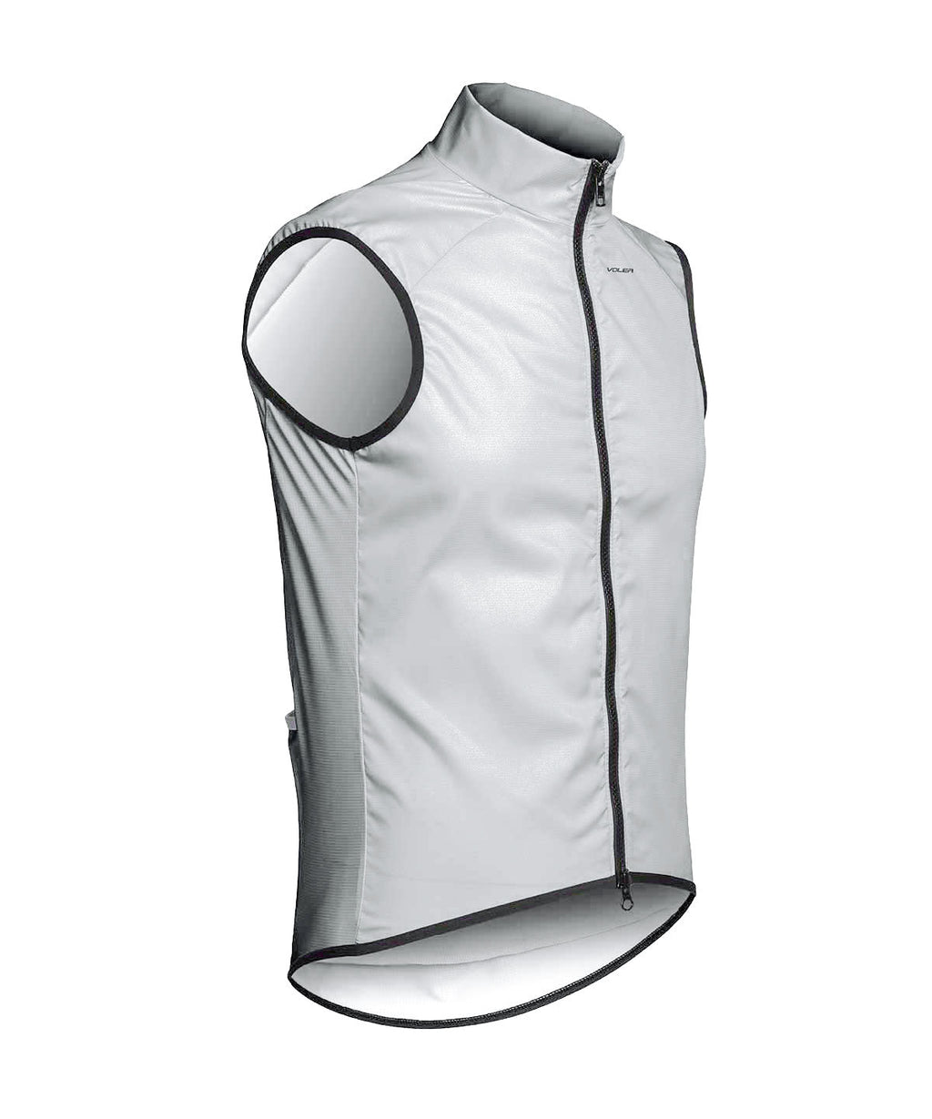 Voler Men's Wind Vest, Cloud Grey, front angle