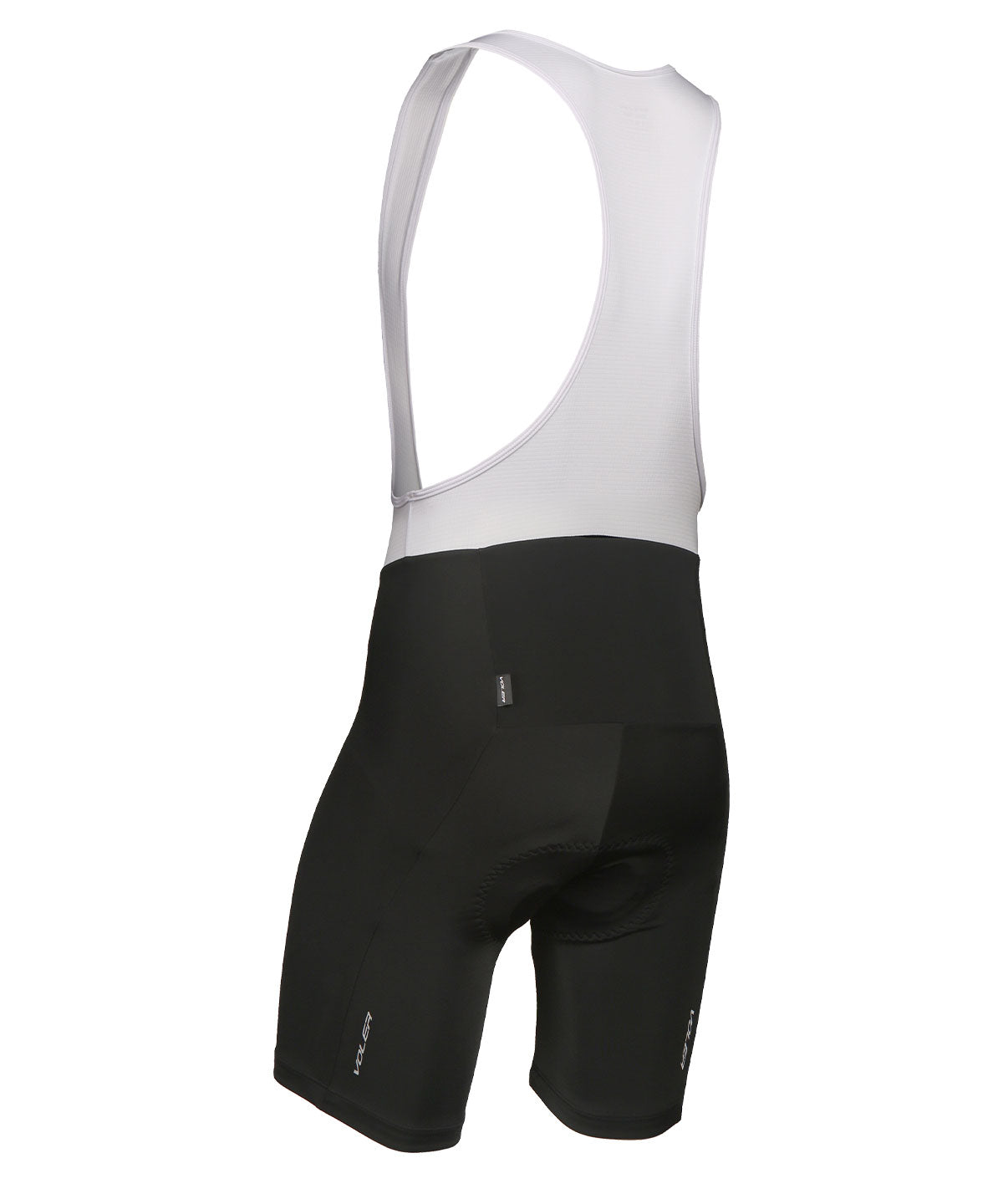 Voler Men's Peloton Bib Short, Black, back view with white straps