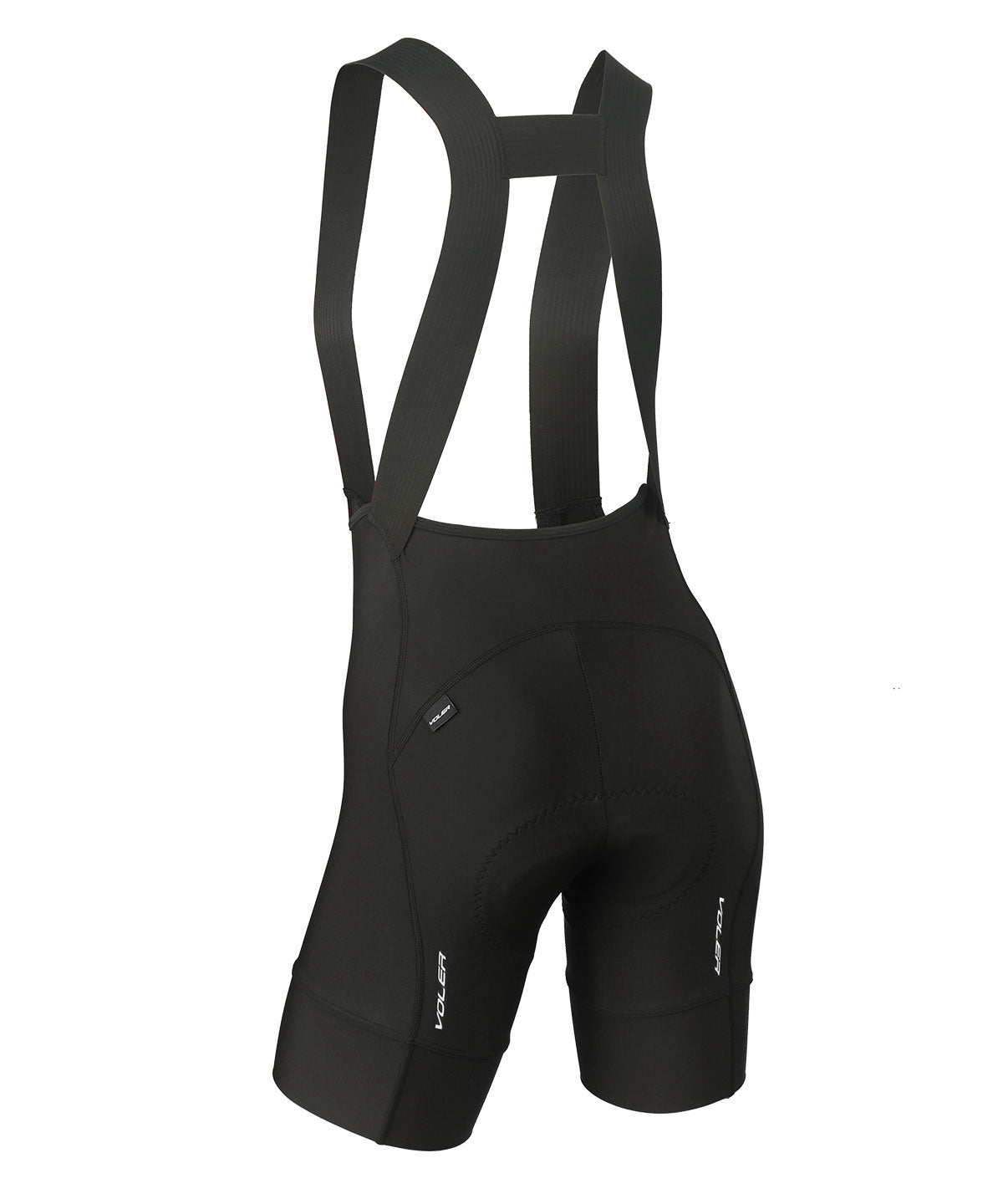 Voler Women's Escape Drop Tail Bib, Black, front view with straps