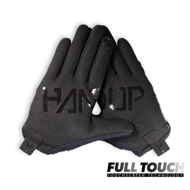 Handup Gloves, Pure Black, pair shown together, palm side, touchscreen fingertips