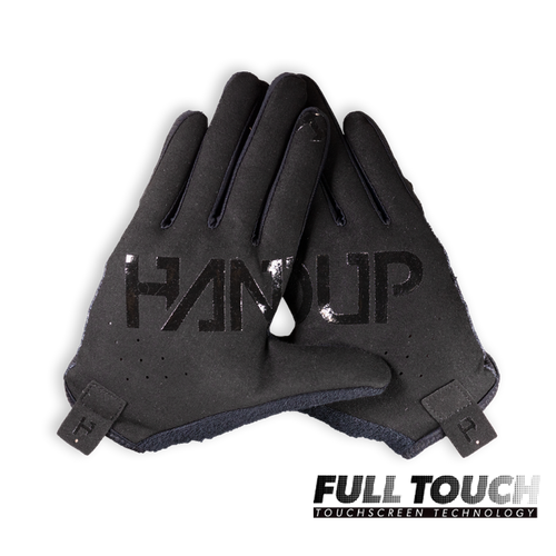 Handup Gloves, Pure Black, pair shown together, palm side, touchscreen fingertips