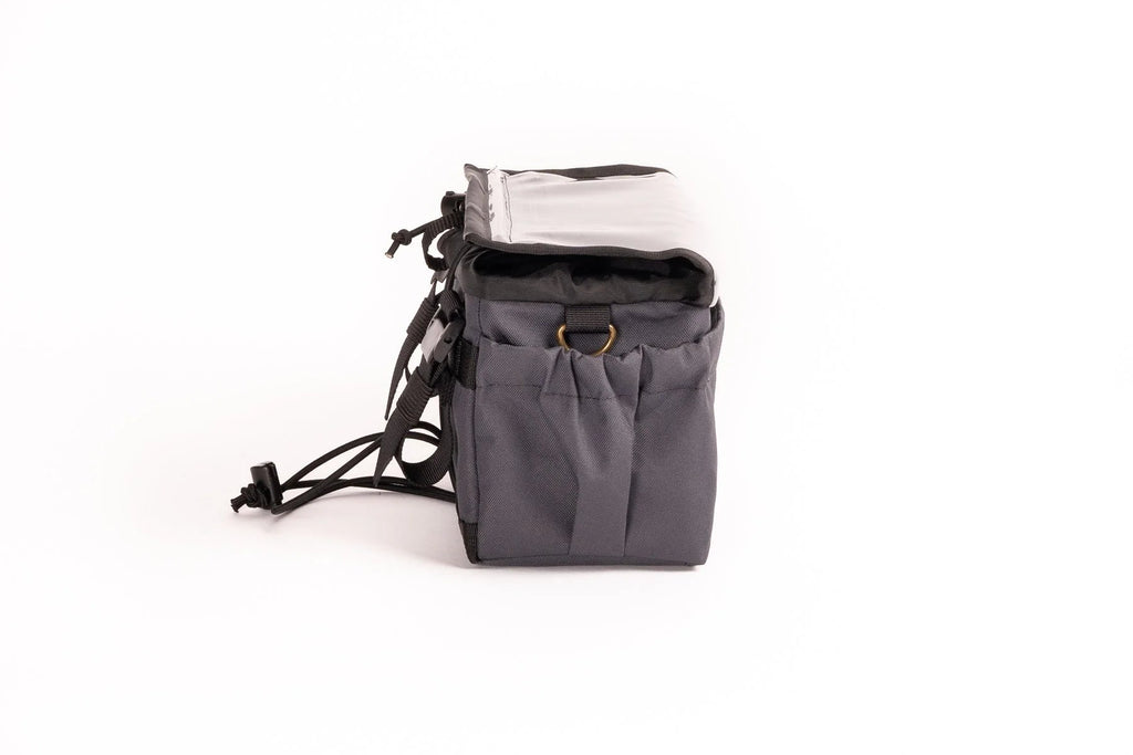 Outer Shell Drawcord Handlebar Bag, side view with drawcord
