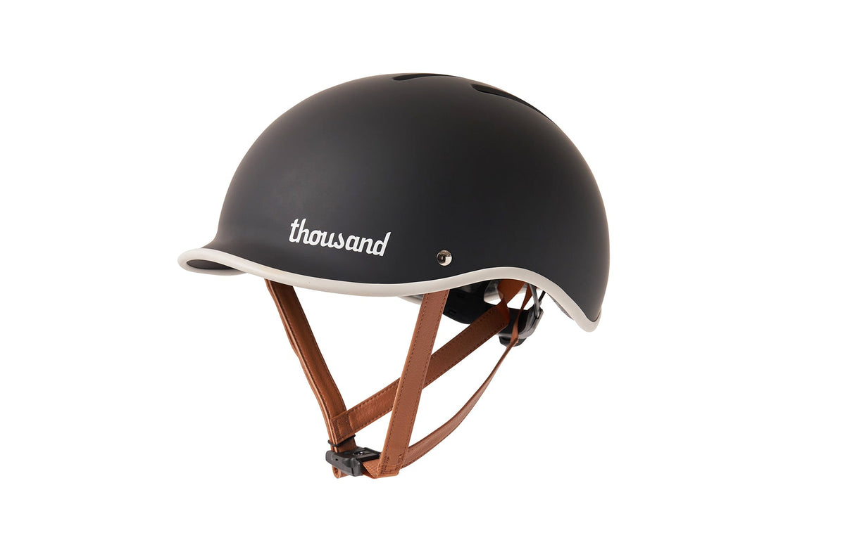 Heritage 2.0 Bike & Skate Helmet, black, side view with straps