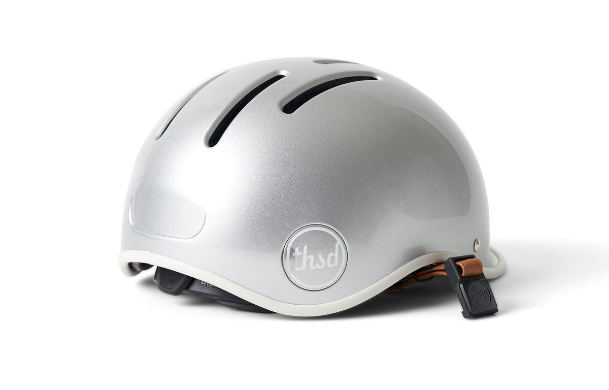 Heritage 2.0 Bike & Skate Helmet, silver, rear side angle