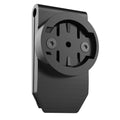 KOM saddle bag radar mount in black, showing the Garmin quarter-turn interface