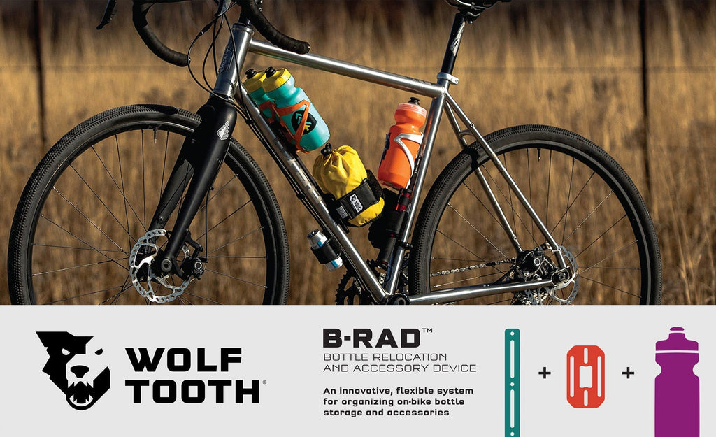 Wolf Tooth B-RAD Mounting Base, bikepacking bike with extra bottles mounted