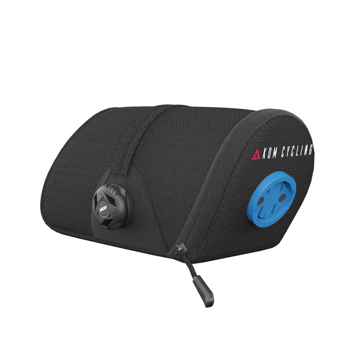 KOM Saddle Bag, side view with blue mount insert