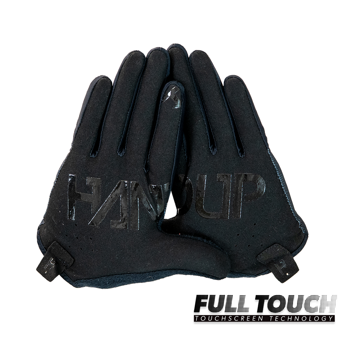 Handup SunDura Gloves, Pure Black, pair shown together, touchscreen fingertips