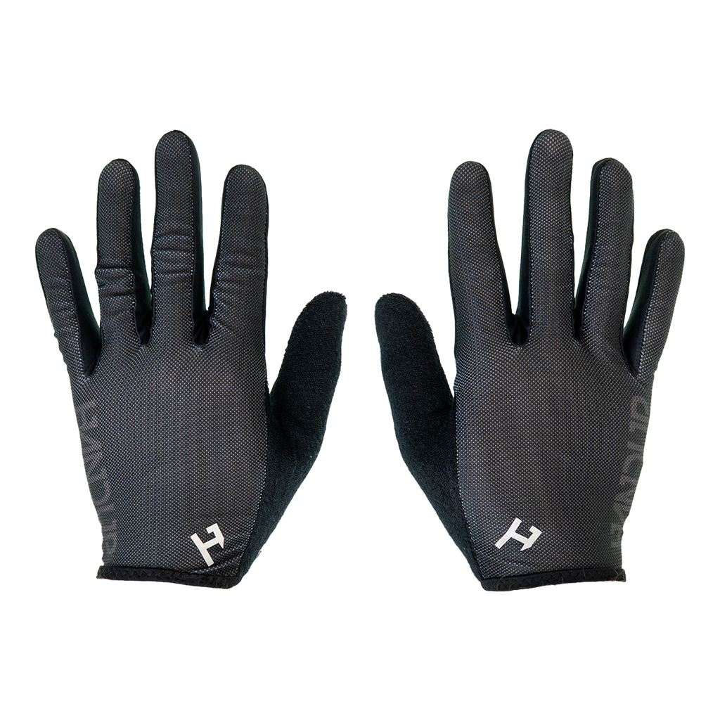 Handup SunDura Gloves, Pure Black, pair laid flat, palm side