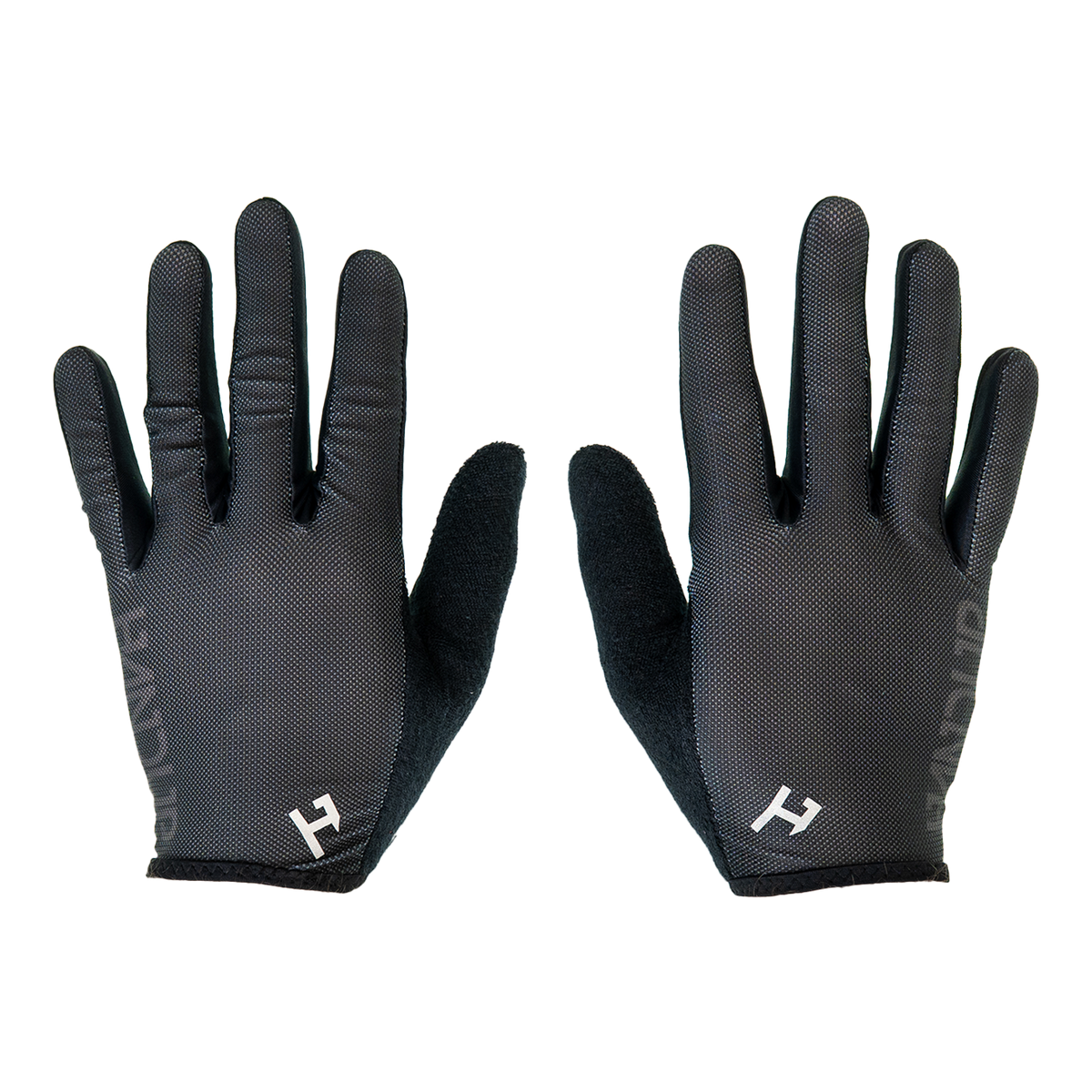 Handup SunDura Gloves, Pure Black, pair laid flat, palm side