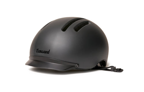 Thousand Chapter MIPS helmet in Racer Black with visor, side view