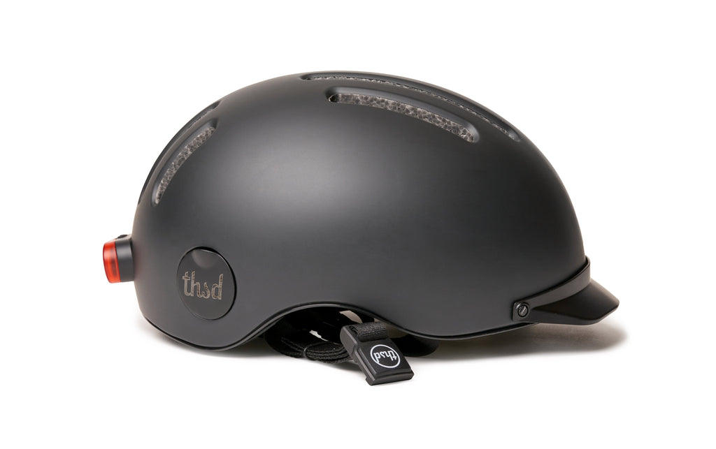 Chapter MIPS Helmet, black, side profile with visor and rear light