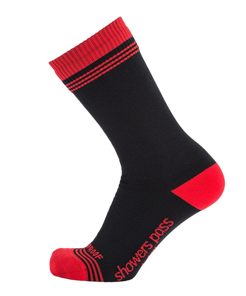 Cross Point Waterproof Socks: Classic FX, Black/Chili