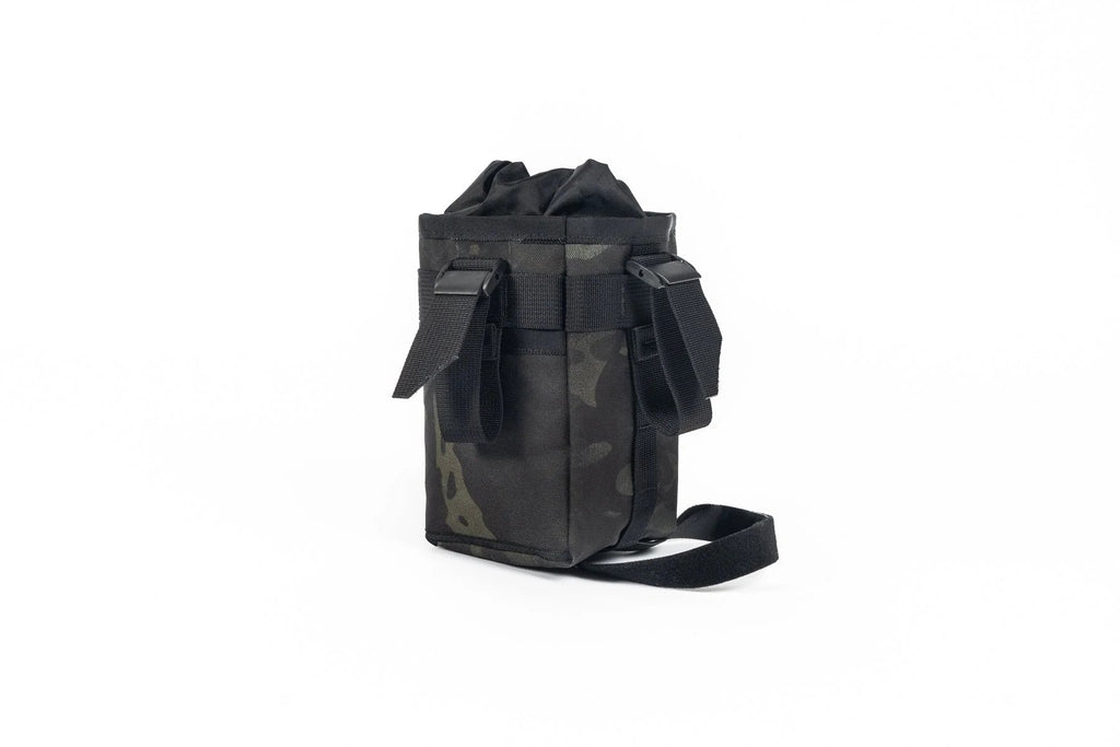 Outer Shell Stem Caddy, camo, rear view with straps