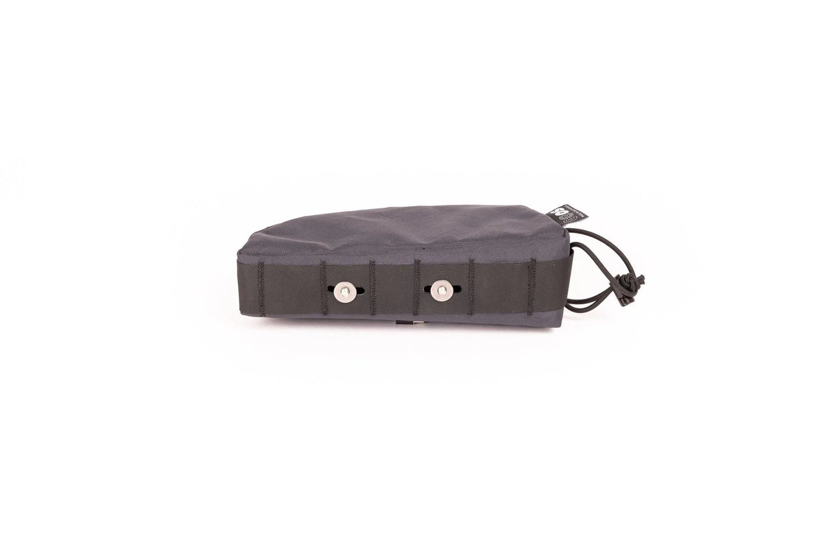 Outer Shell Top Tube Bag, bottom view with bolt-on hardware