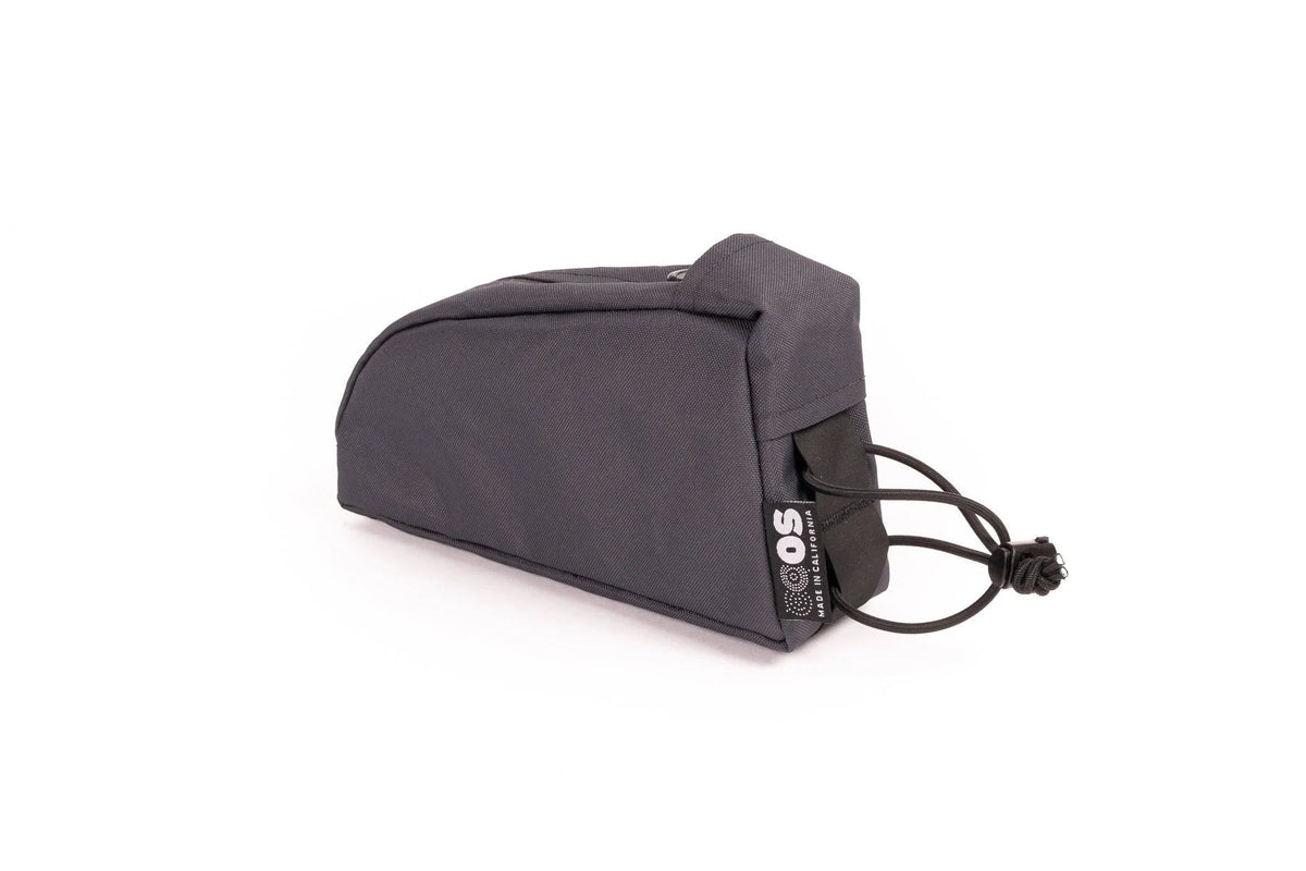Outer Shell Top Tube Bag, gray, angled side view