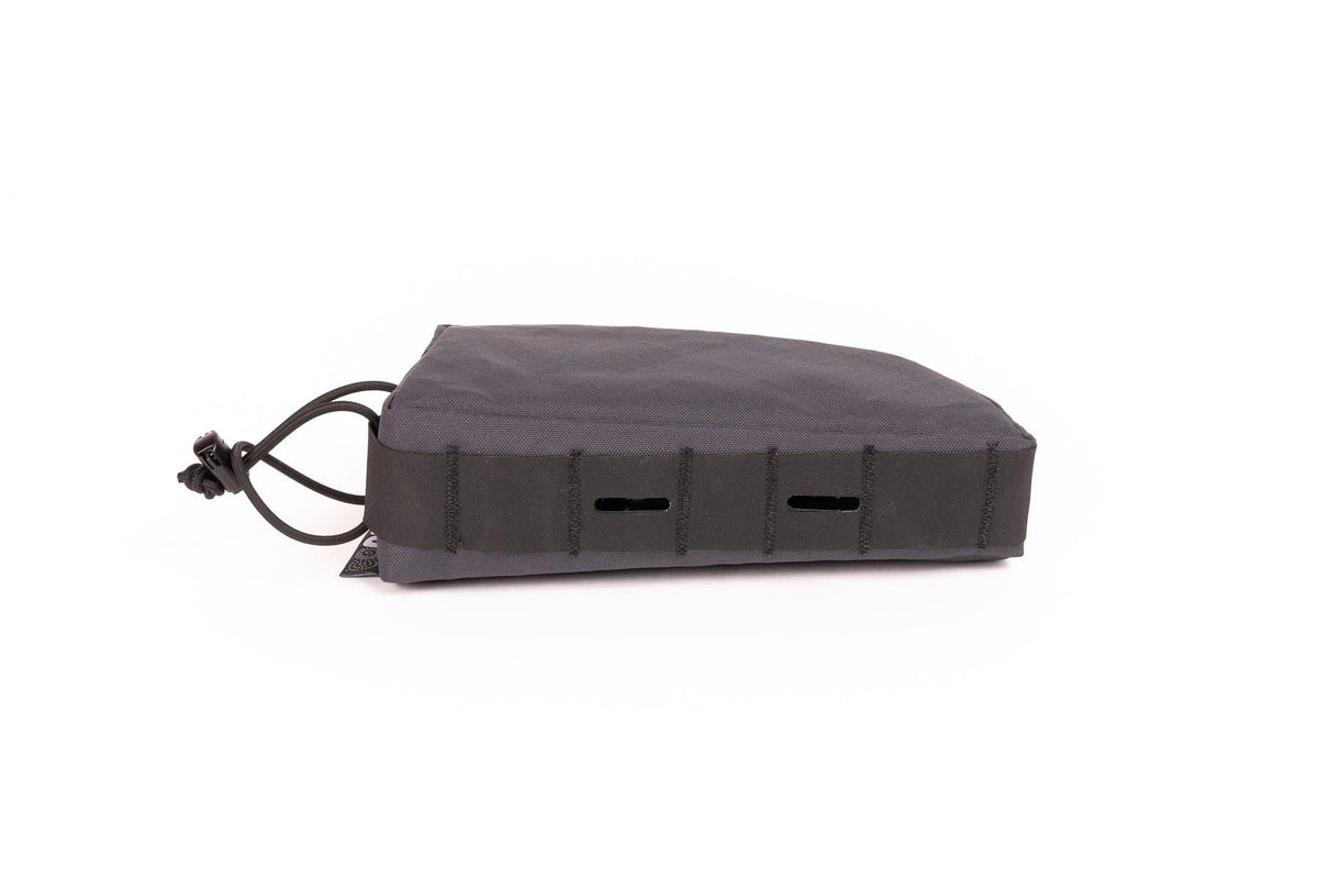Outer Shell Top Tube Bag, bottom view with strap slots