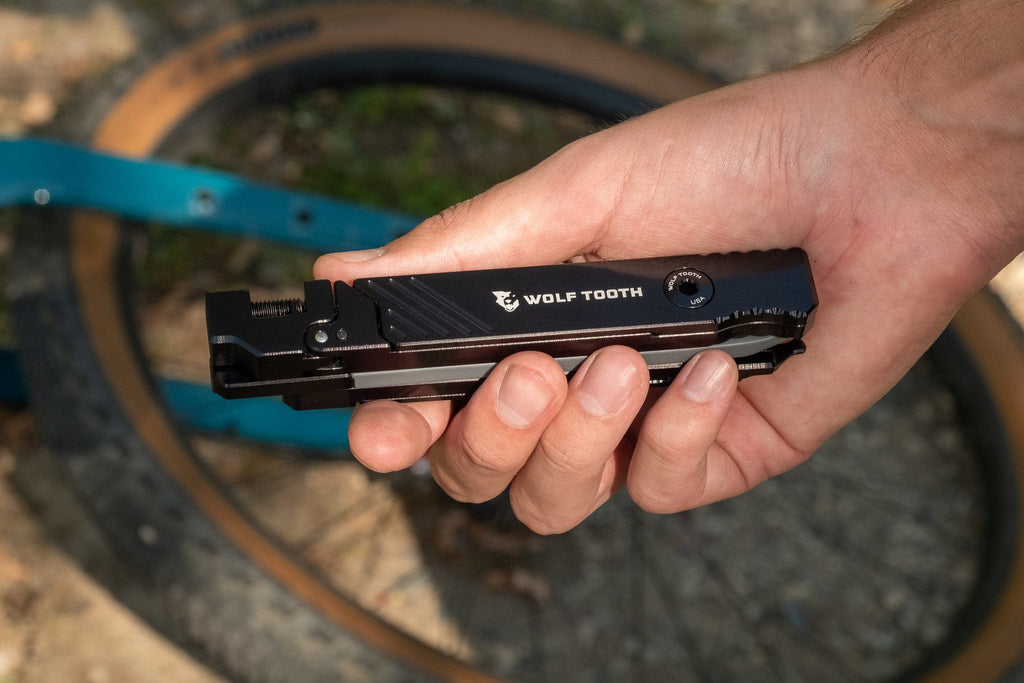 Wolf Tooth 8-Bit Tire Lever + Rim Dent Remover, two levers held together in one hand