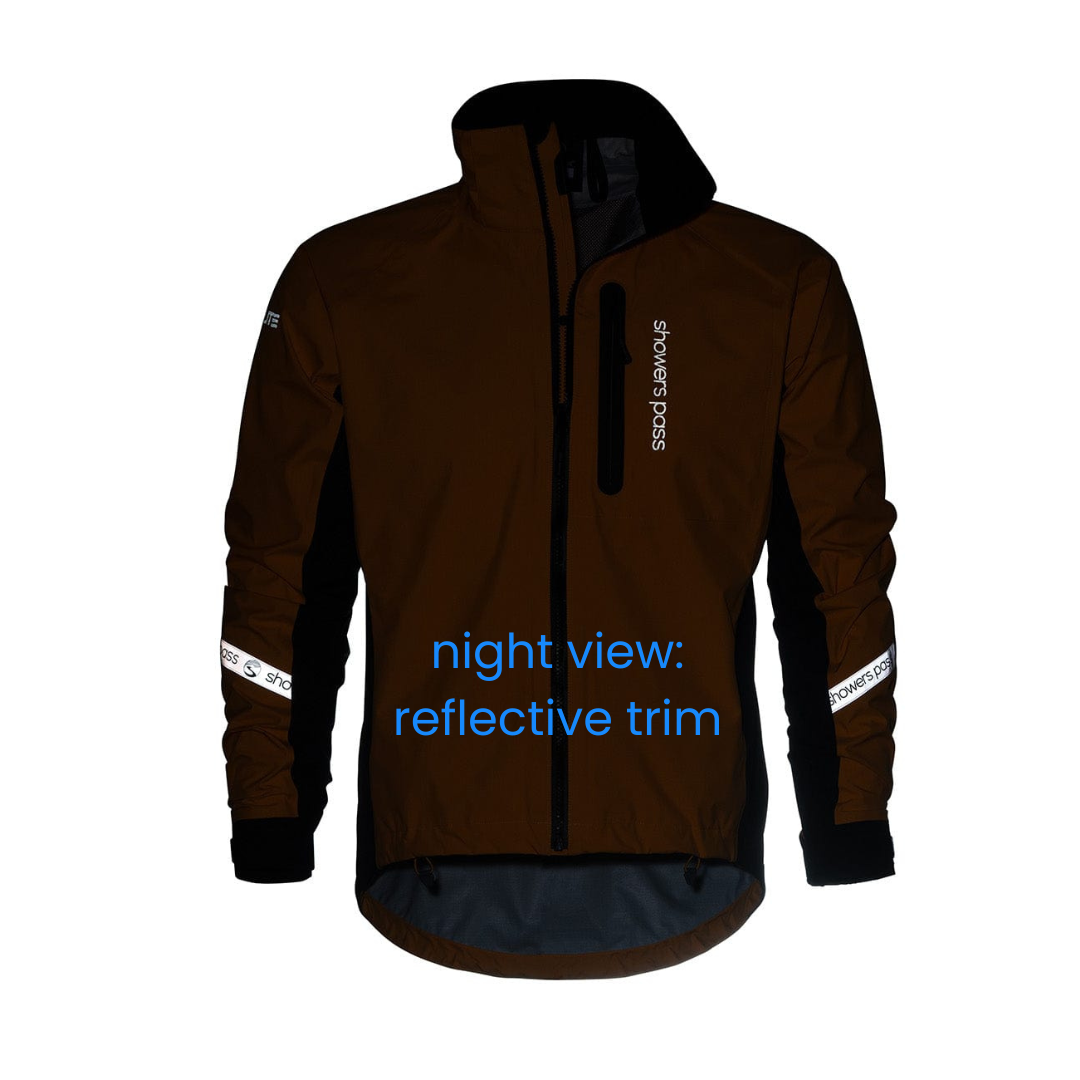 Men's Elite III Jacket, night view of the reflective trim, front