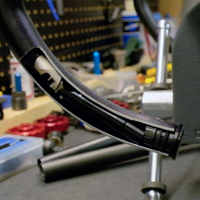 Wolf Tooth EnCase System Bar Kit One, tool stored inside a handlebar with end cap, cutaway view