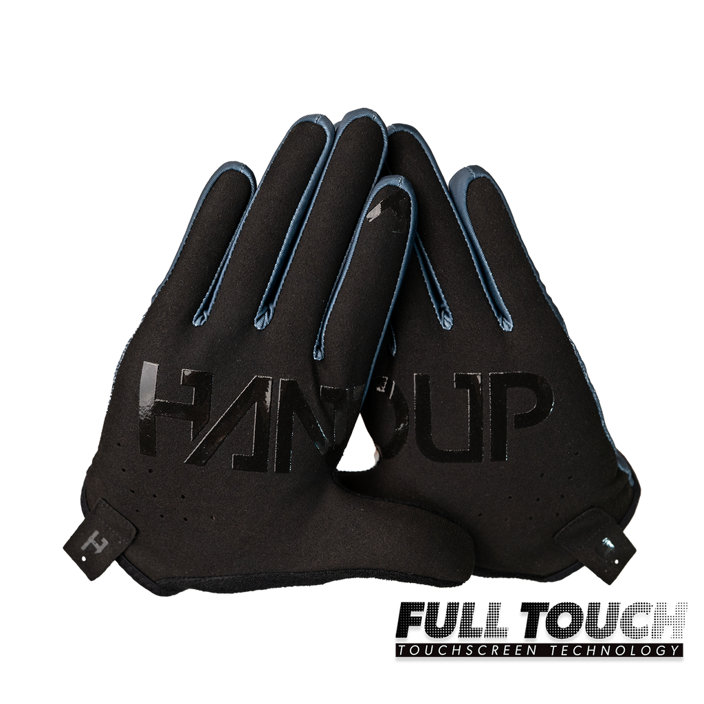 Handup Gloves, Blue Steel, pair shown together, palm side, touchscreen fingertips