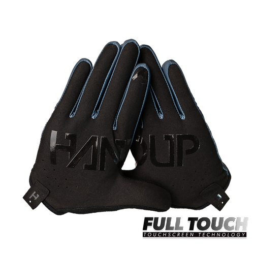 Handup Gloves, Blue Steel, pair shown together, palm side, touchscreen fingertips