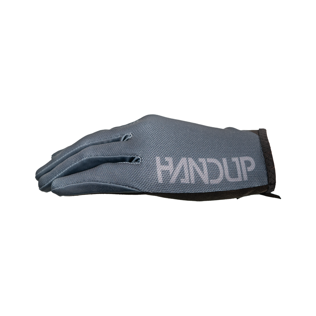 Handup Gloves, Blue Steel, folded, side view