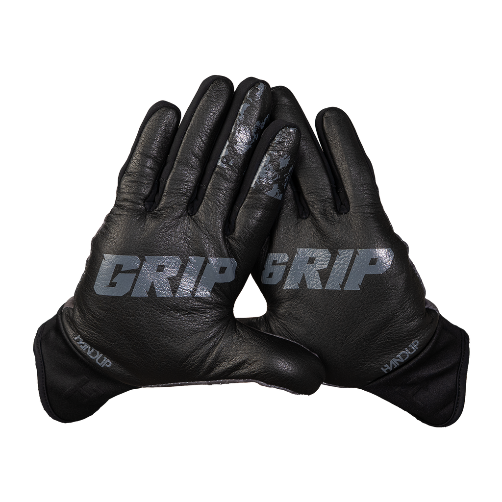 Handup ColdER Plus Gloves, Black Strata, pair shown together, palm side with grip print