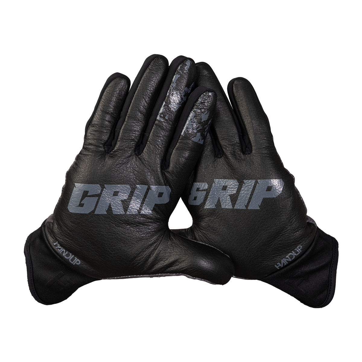Handup ColdER Plus Gloves, Black Strata, pair shown together, palm side with grip print