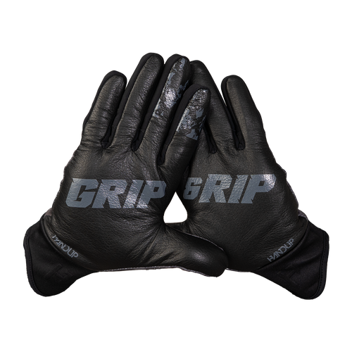 Handup ColdER Plus Gloves, Black Strata, pair shown together, palm side with grip print