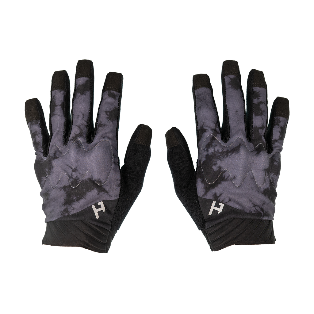 Handup Pro-Tection Gloves, Acid Wash Grey, pair laid flat, back of hand with acid wash print
