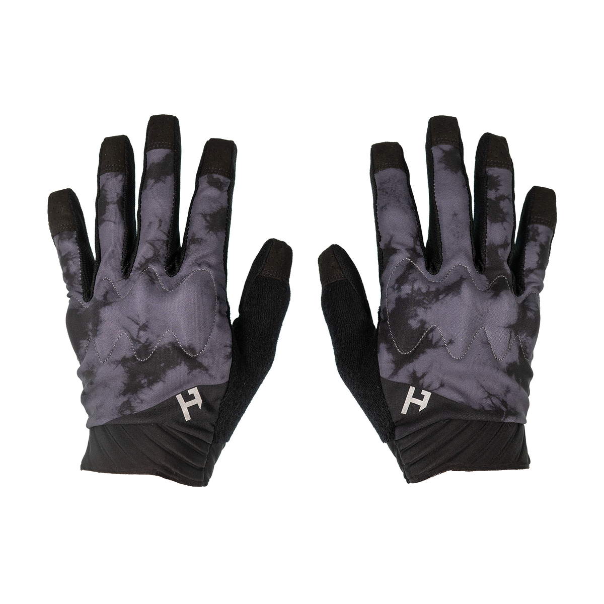Handup Pro-Tection Gloves, Acid Wash Grey, pair laid flat, back of hand with acid wash print