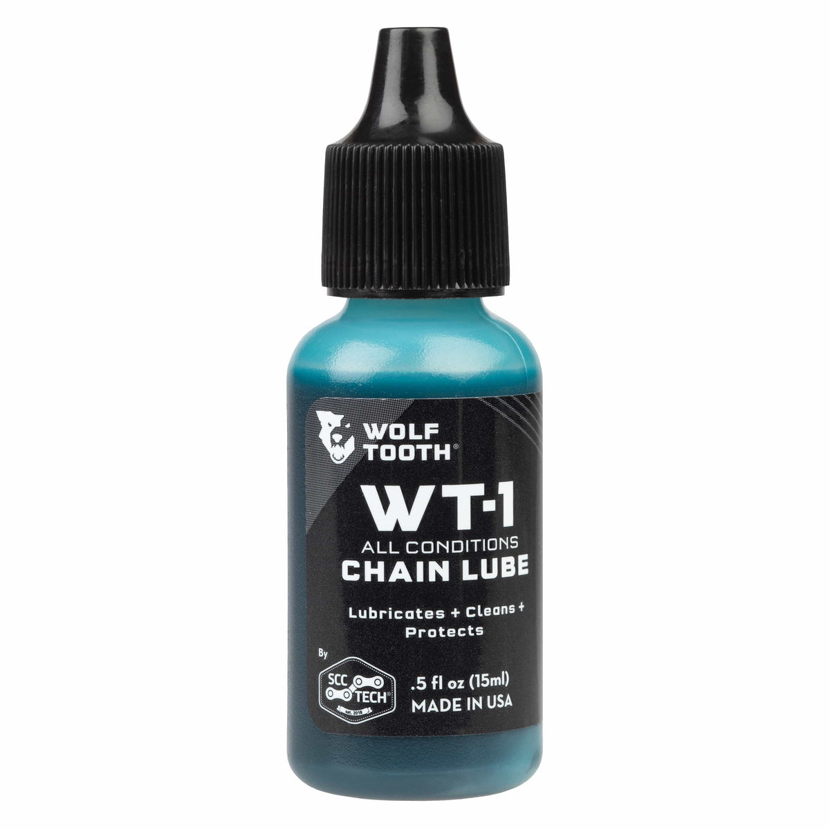 Wolf Tooth WT-1 Chain Lube, bottle, front label