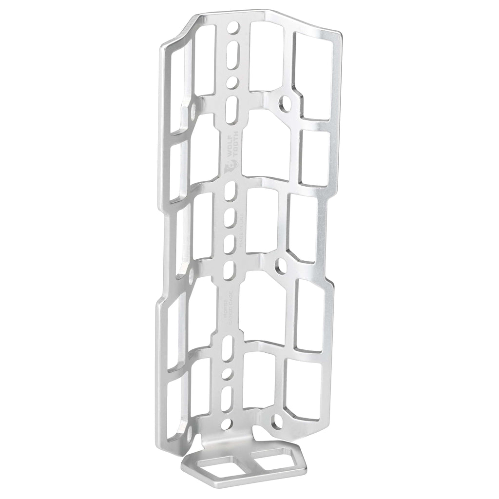 Wolf Tooth Morse Cargo Cage, silver, front view