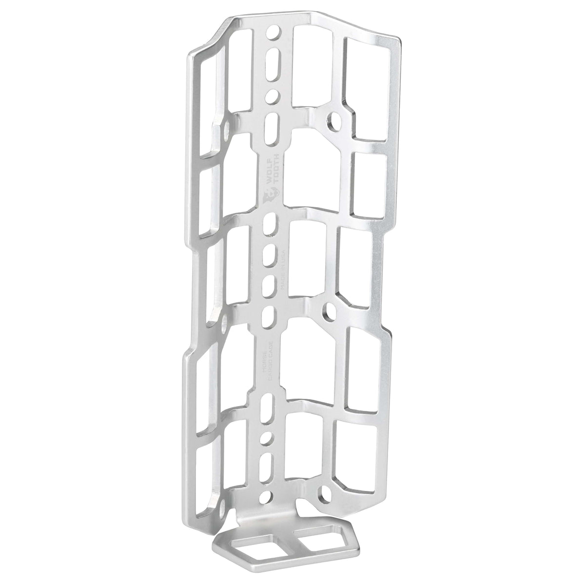 Wolf Tooth Morse Cargo Cage, silver, front view