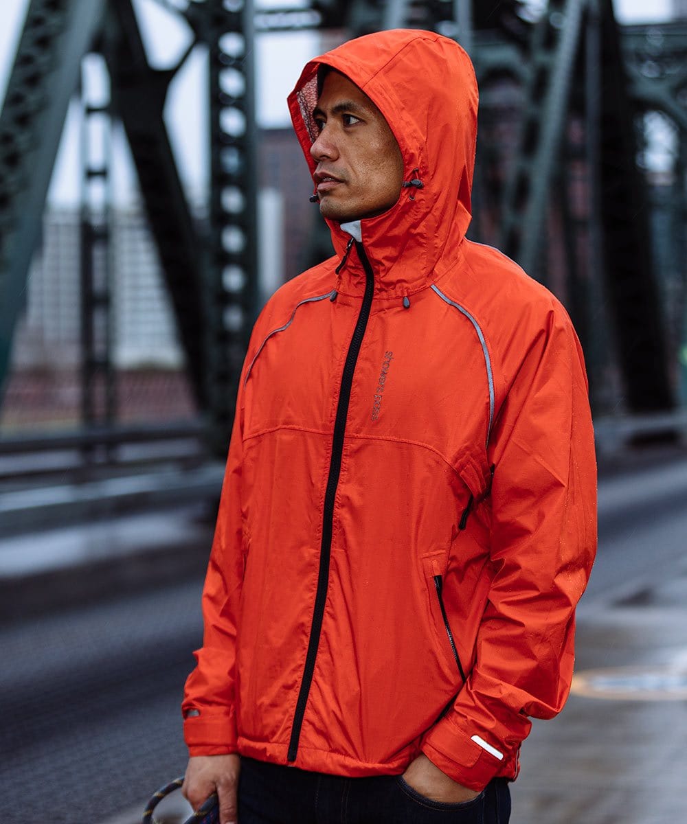 Men's Syncline CC Jacket, orange, hood up, side view