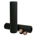 ESI Extra Chunky silicone grips in black with a pair of ESI bar plugs, on a white background